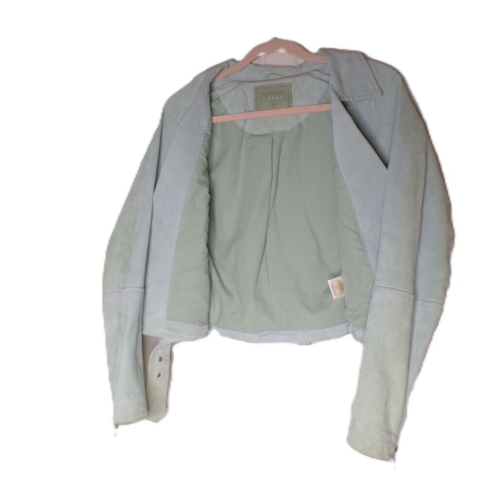 🆕BLANKNYC Suede Moto Jacket Basil (Mint) Medium - Picture 10 of 11